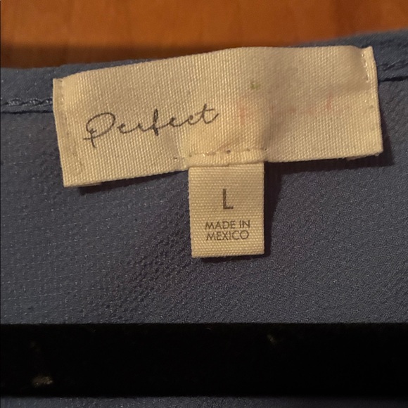 Blue Ruffle Sleeve Top - Picture 2 of 3